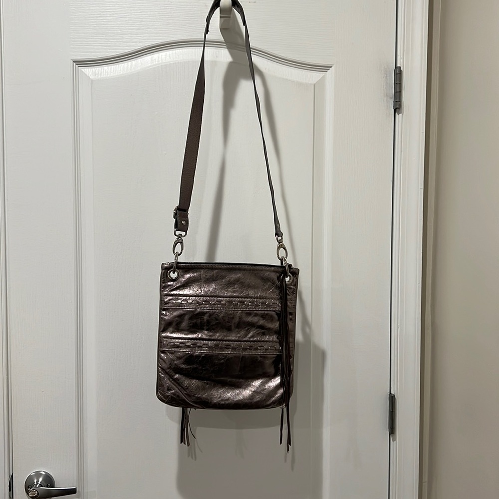 Last Call - Belen Echandia Metallic Italian leather crossbody bag